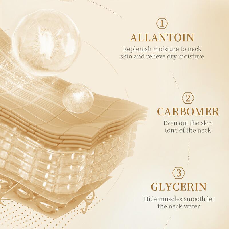 Cross-border export of all-English gold collagen neck mask SADOER for reducing neck wrinkles and moisturizing tablets Specification image