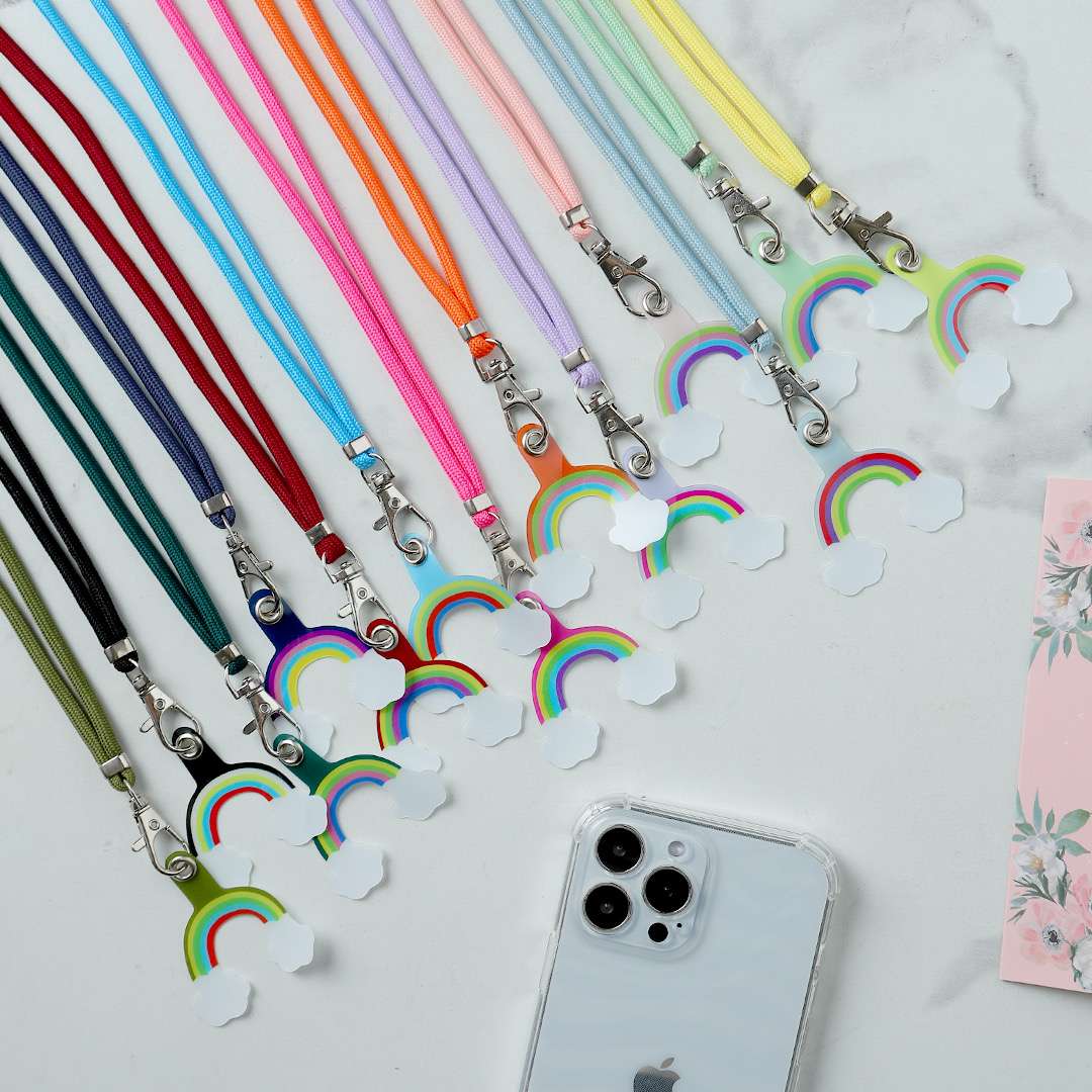 手机挂绳+软垫片 彩虹垫片/蝴蝶垫片/花朵笑脸垫片片详情图9