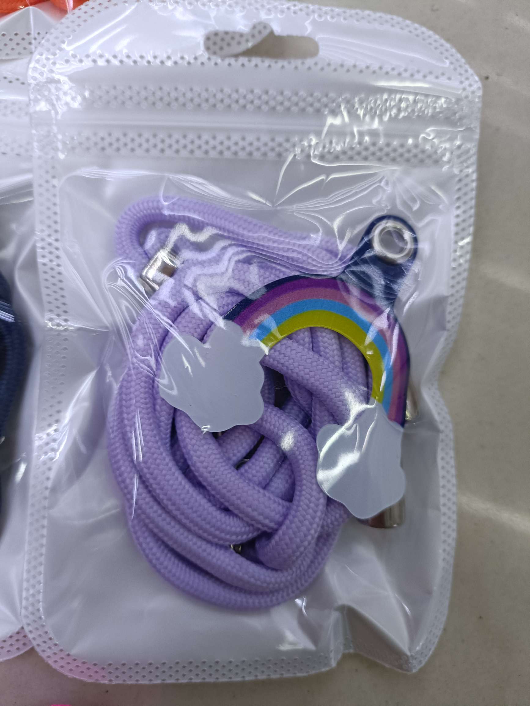 手机挂绳+软垫片 彩虹垫片/蝴蝶垫片/花朵笑脸垫片片详情图4