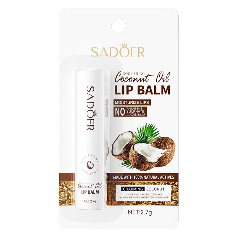 All-english Coconut Lip balm 2.7G Sadoer Hydrating, Moisturizing and Anti-cracking lip balm Cross-border export Item Picture