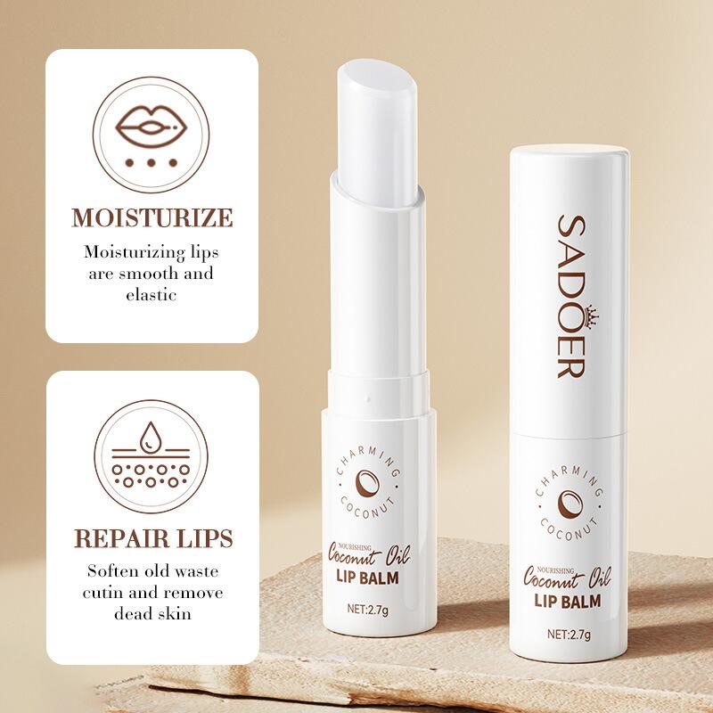 All-english Coconut Lip balm 2.7G Sadoer Hydrating, Moisturizing and Anti-cracking lip balm Cross-border export details Picture