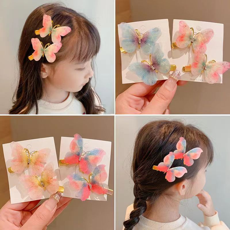 蝴蝶边夹/立体蝴蝶白底实物图