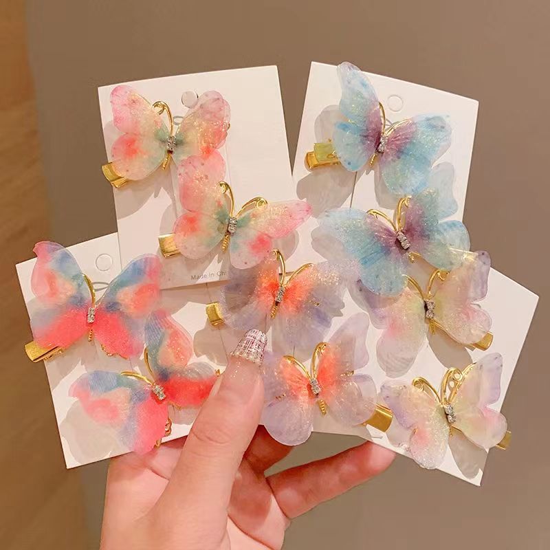 抖音网红爆款超仙立体蝴蝶儿童发夹宝宝碎发侧边夹头饰小女孩刘海夹发饰发卡外贸专供