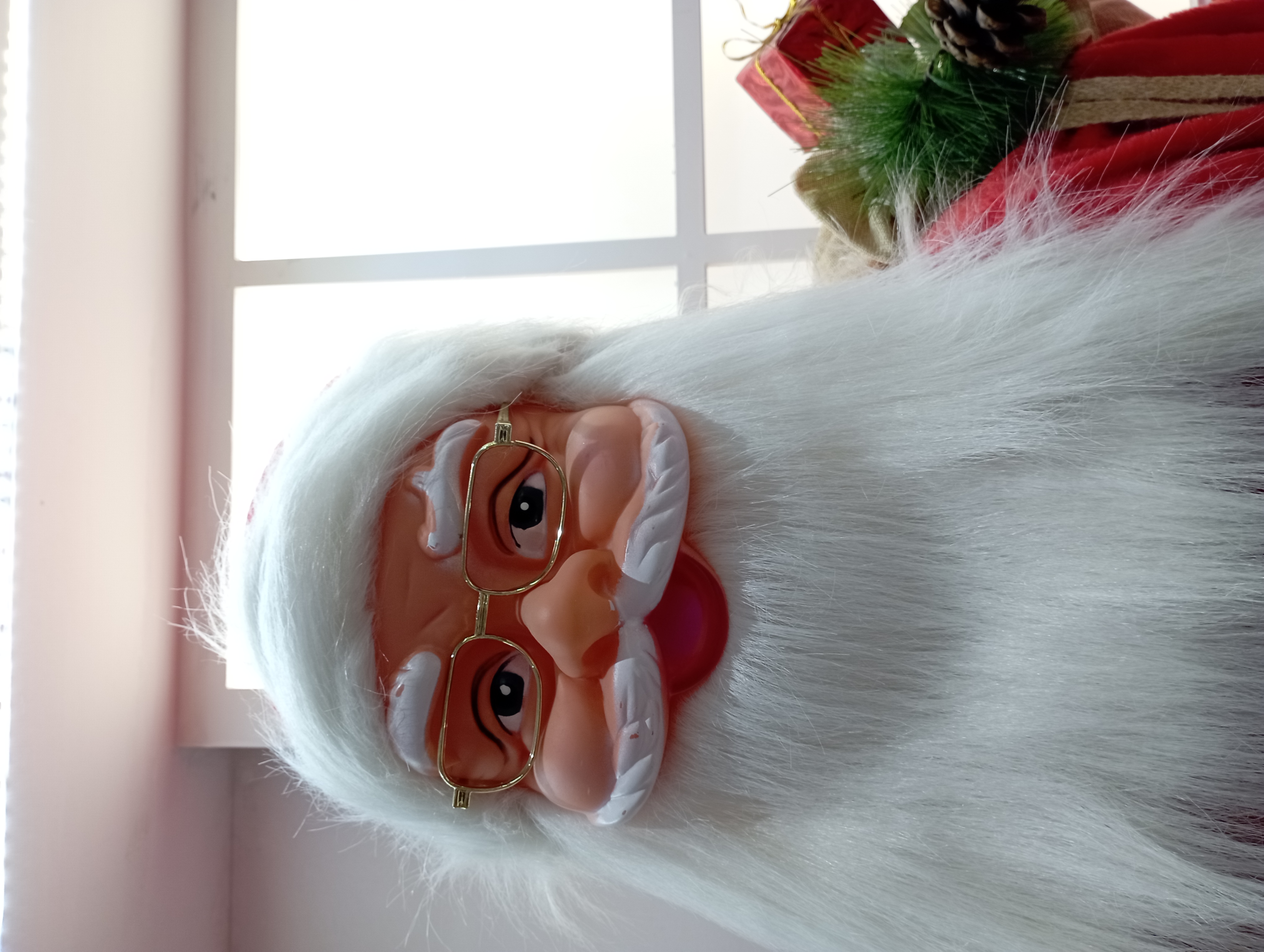 9123 Christmas Decoration Products Factory Direct sales Electric Santa Claus with backpack, dancing and bright large screen Santa Claus details Picture