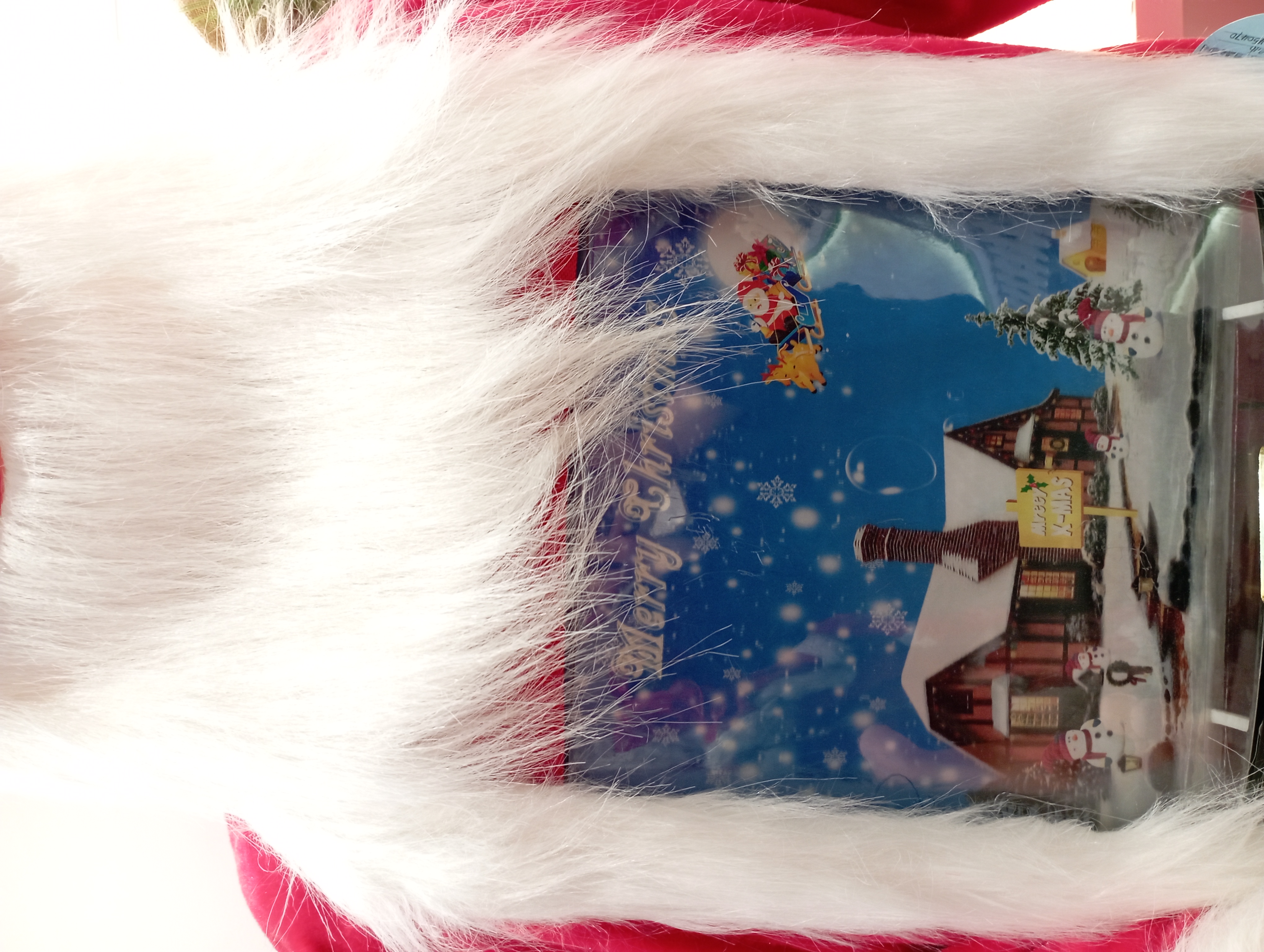 9123 Christmas Decoration Products Factory Direct sales Electric Santa Claus with backpack, dancing and bright large screen Santa Claus Specification image