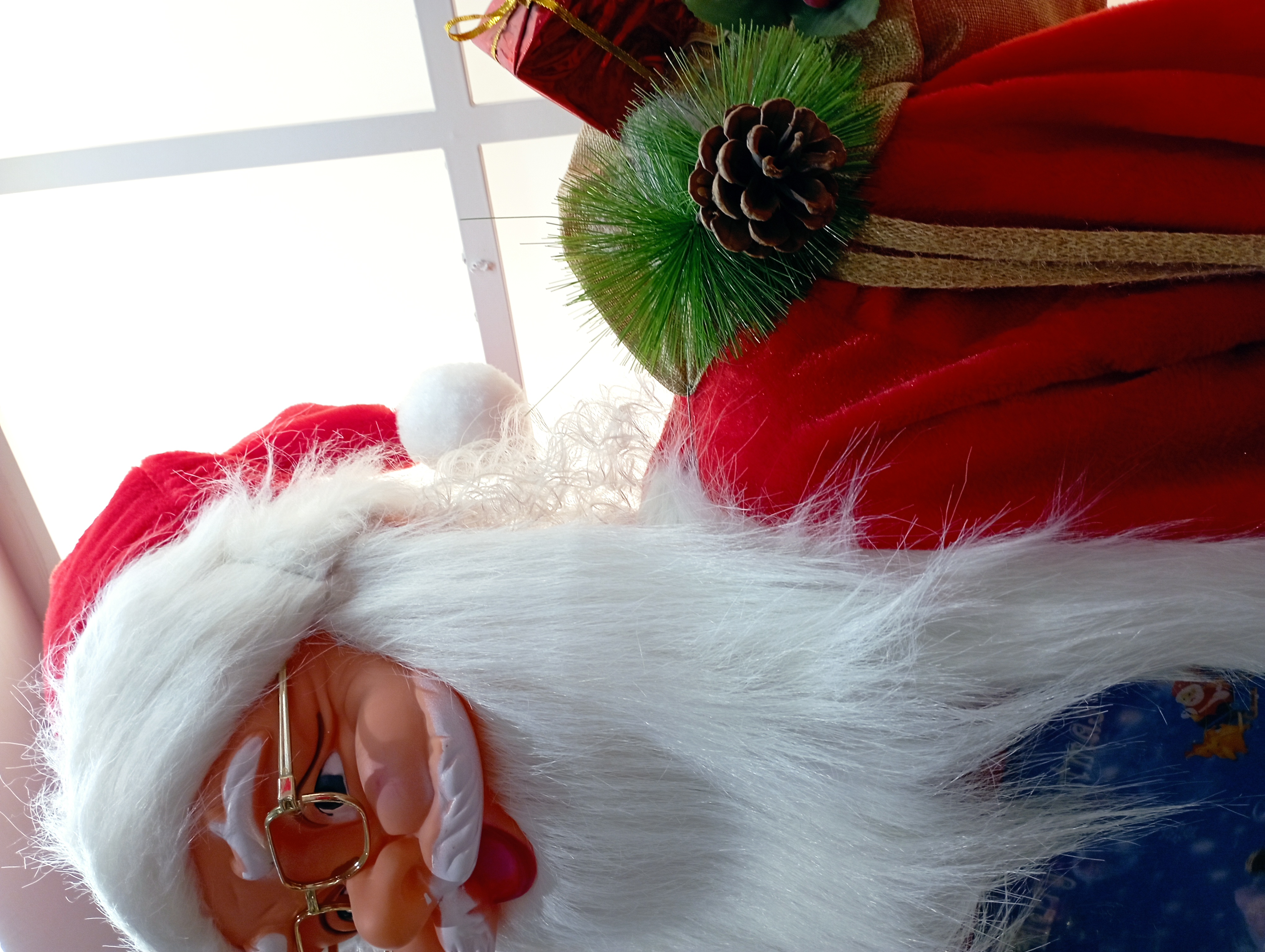 9123 Christmas Decoration Products Factory Direct sales Electric Santa Claus with backpack, dancing and bright large screen Santa Claus Item Picture