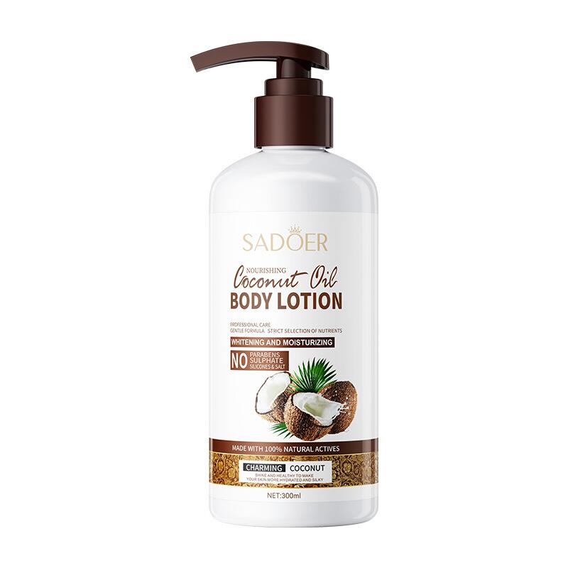 All-english coconut body lotion SADOER Hydrating, Moisturizing and Nourishing Body lotion Cross-border export Application Scenario