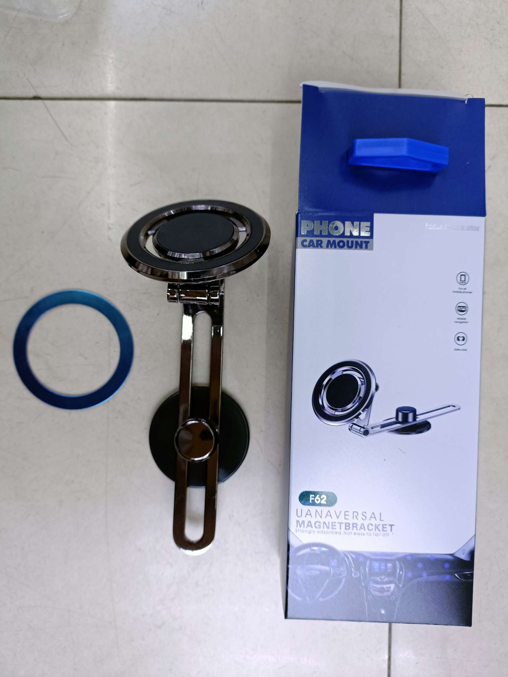 车载手机支架/磁吸手机支架/推拉手机支架白底实物图