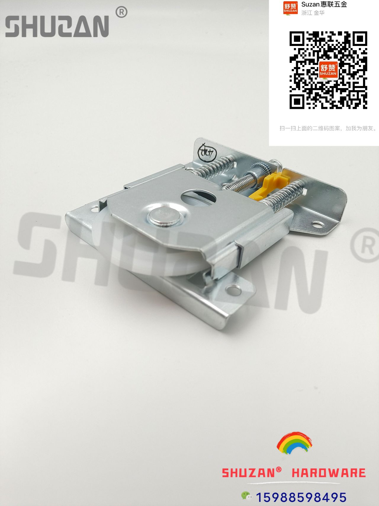 Shuzan Silver Smooth bathroom door pulley, aluminum-plastic sliding door wheel, hanging rail, heavy-duty sliding door track pulley, silent design, factory direct sales of door and window pulleys Specification image