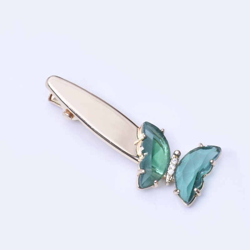 蝴蝶边夹/水晶夹白底实物图