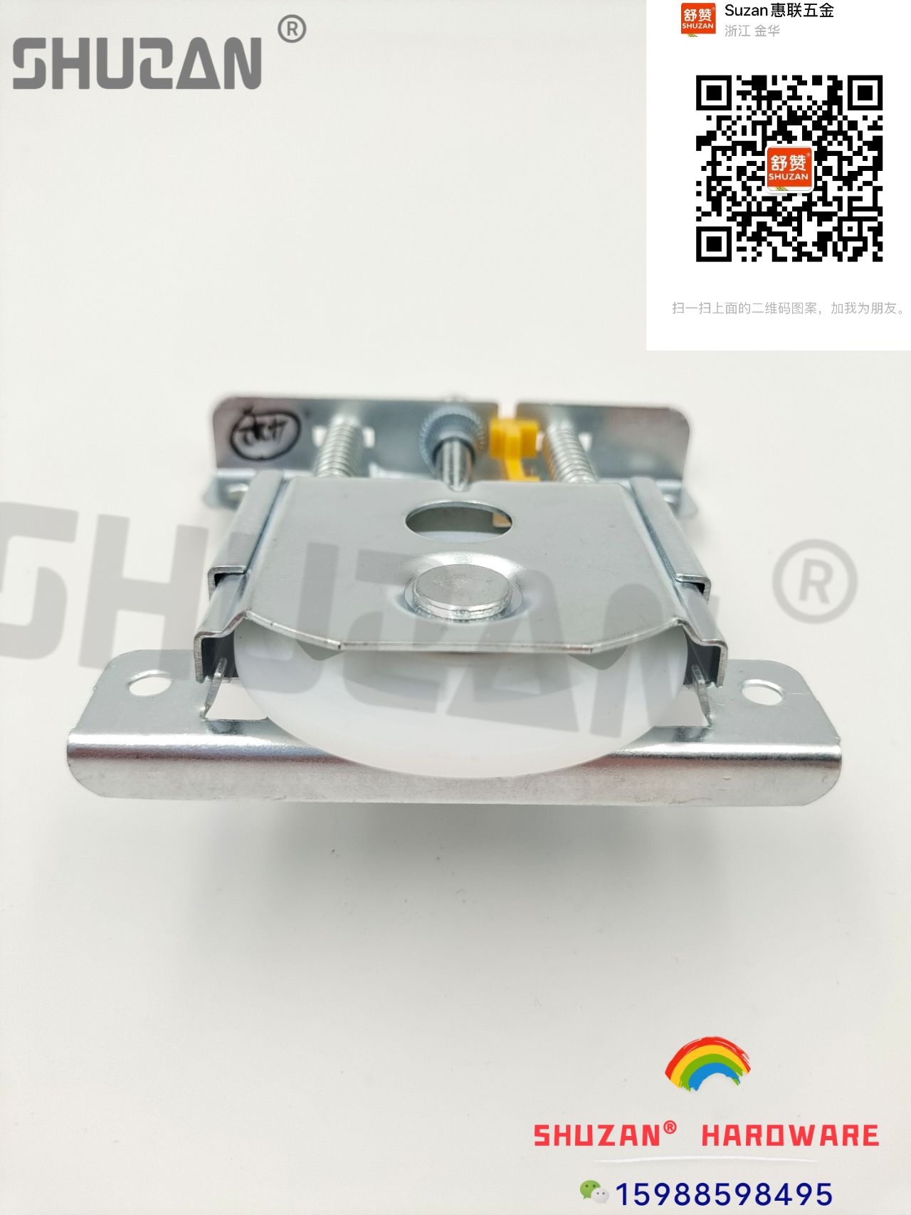 Shuzan Silver Smooth bathroom door pulley, aluminum-plastic sliding door wheel, hanging rail, heavy-duty sliding door track pulley, silent design, factory direct sales of door and window pulleys Item Picture