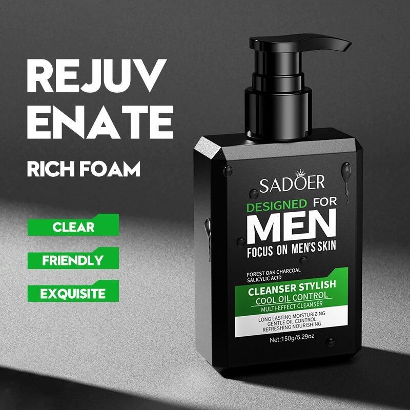 The all-English men's facial cleanser SADOER is a cool and stylish multi-functional facial cleanser that controls oil and is suitable for cross-border trade Item Picture