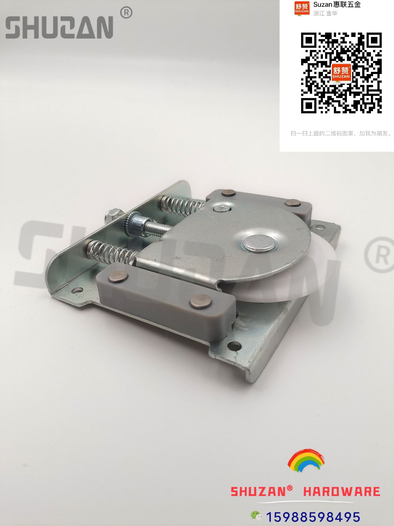 Shuzan acero inoxidable polea de la puerta del baño rueda de la puerta corredera del plástico de aluminio rueda colgante de la rueda de la puerta de desplazamiento pesado polea de la puerta silenciosa suave venta directa de fábrica puerta y ventana polea Item Picture