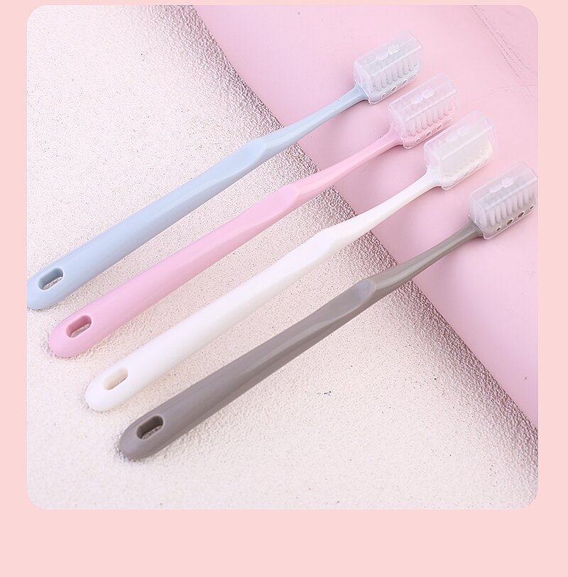 Cepillo de dientes color departamento de venta caliente estilo japonés para estudiantes adultos uso doméstico 4 PCS macaron cepillo de dientes de pelo suave. detail image 10