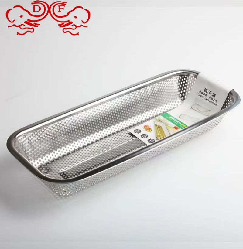 DF68730 stainless steel fruit basket, kitchen draining net basket, knife and fork storage box, storage draining square basket, disinfection cabinet, chopstick basket, DF Trading house Application Scenario