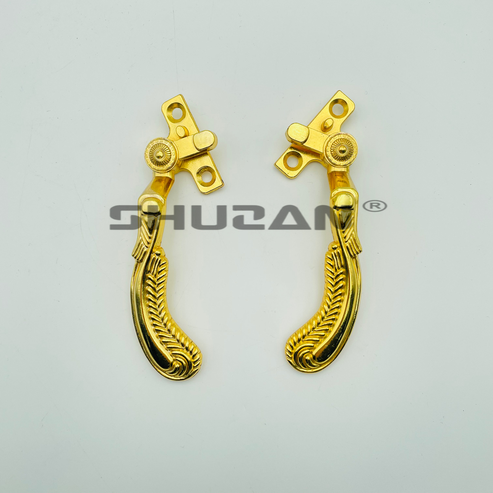 The golden surface of the window handle is galvanized and not easy to wear out Application Scenario