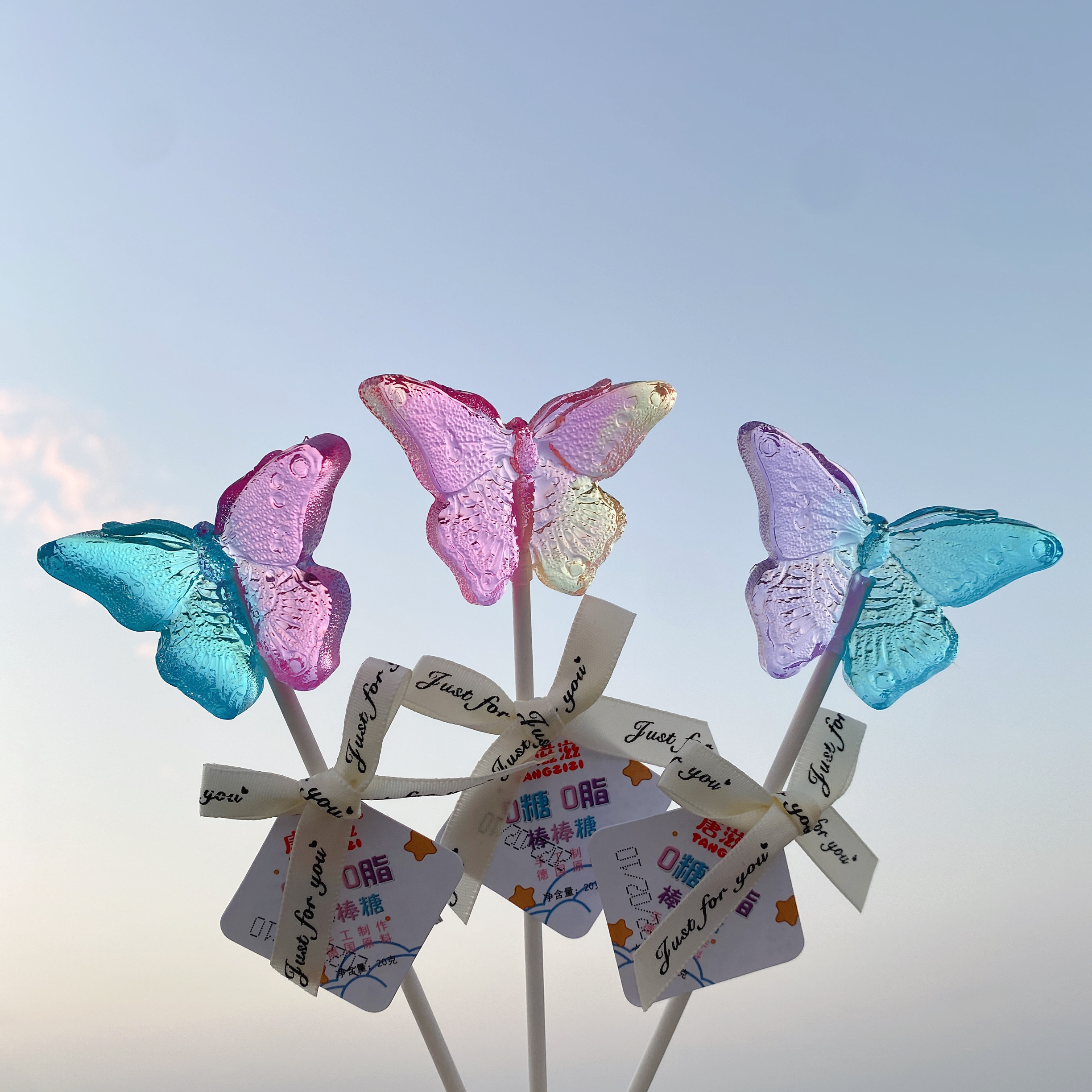 情人节手工水晶棒棒糖可爱创意七彩蝴蝶唐滋滋高颜值礼物儿童