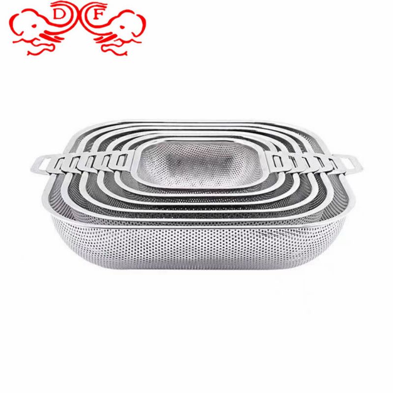 DF68730 stainless steel fruit basket, kitchen draining net basket, knife and fork storage box, storage draining square basket, disinfection cabinet, chopstick basket, vegetable washing basket, DF Trading house details Picture