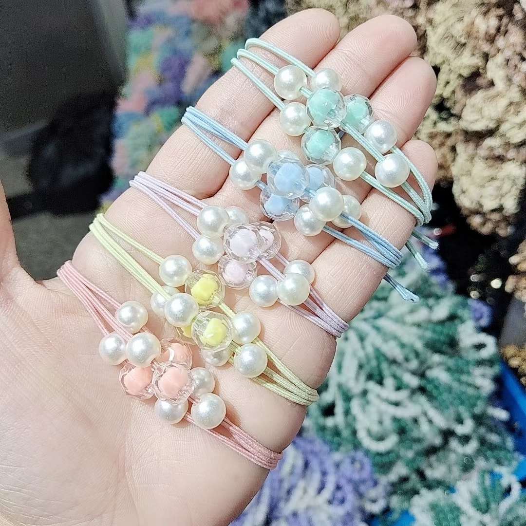 精品流行百搭網紅新款穿珠頭繩100条一包锦璐饰品