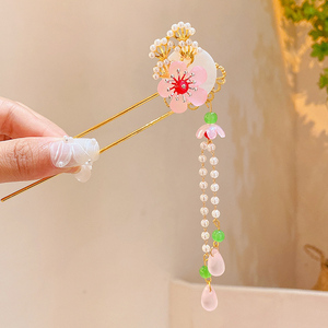 Children's ancient-style Hanfu hairpins, stepping tassel princess hairpins and hair accessories, 2023 new style girls' ancient-style headwear hairpins detail image 8