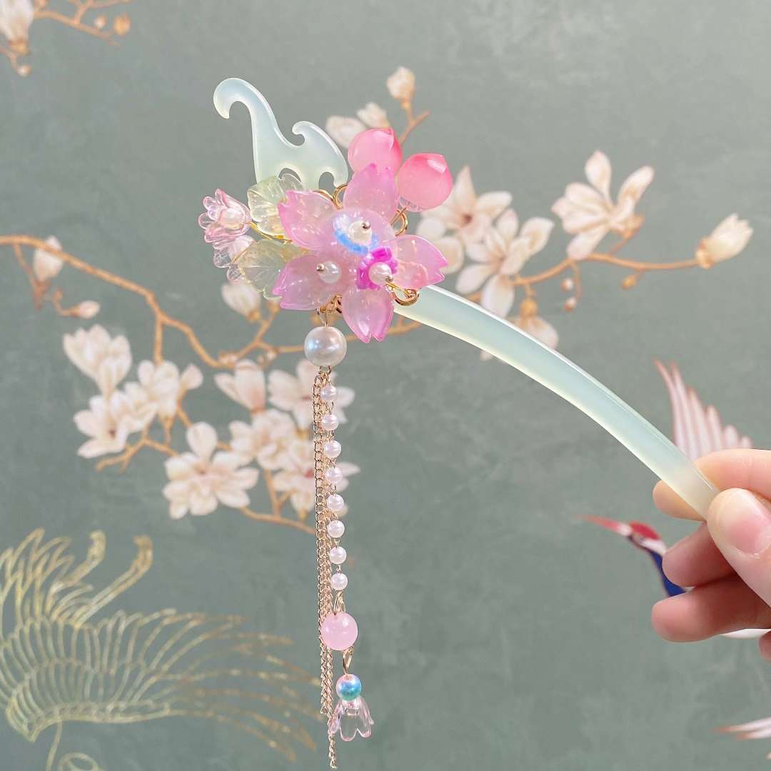 Children's ancient-style Hanfu hairpins, stepping tassel princess hairpins and hair accessories, 2023 new style girls' ancient-style headwear hairpins