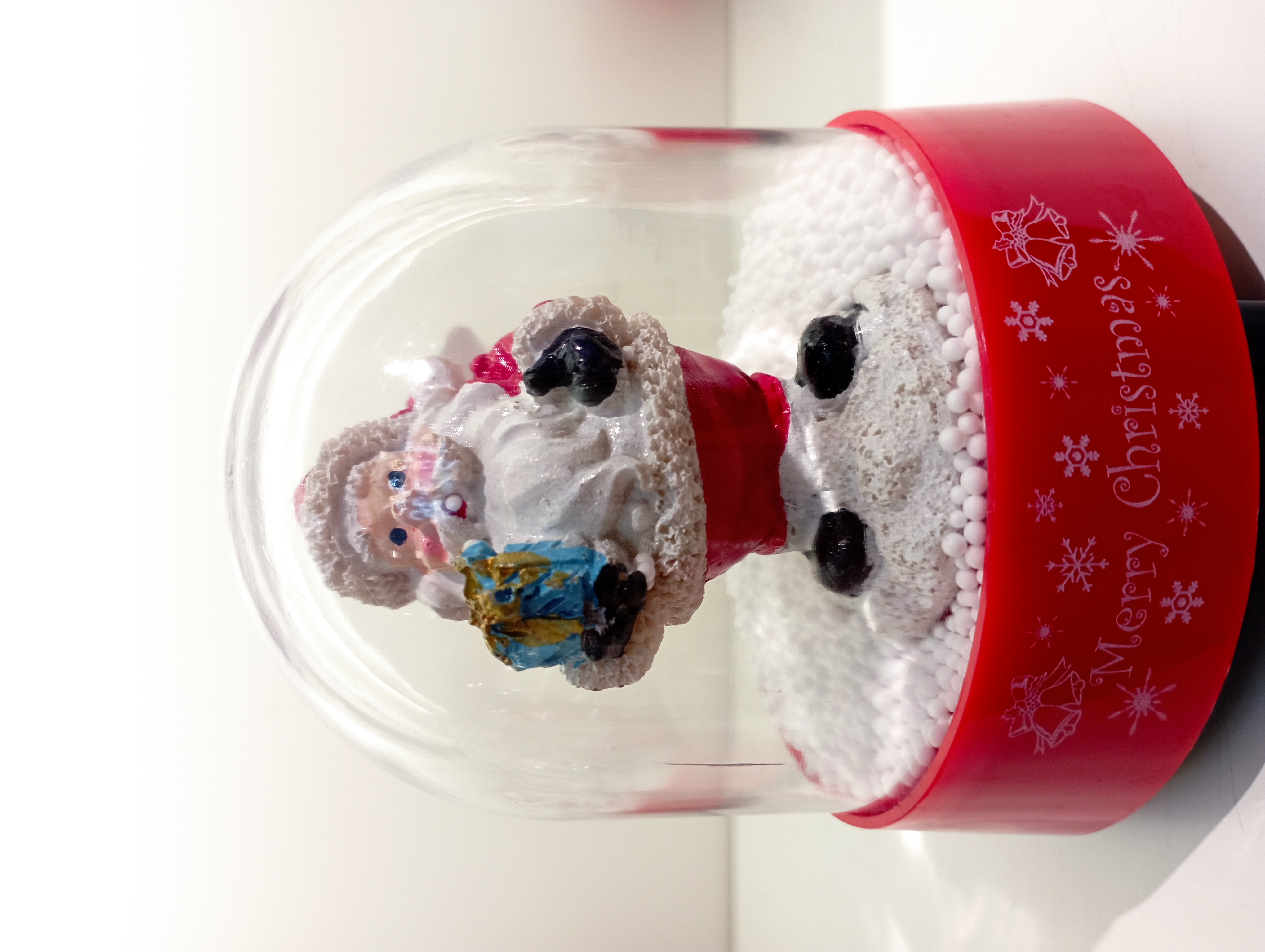 Papá noel o muñeco de nieve bola de cristal flotante de nieve giratorio caja de música eléctrica con música regalo de navidad para amigos 9123 navidad details Picture