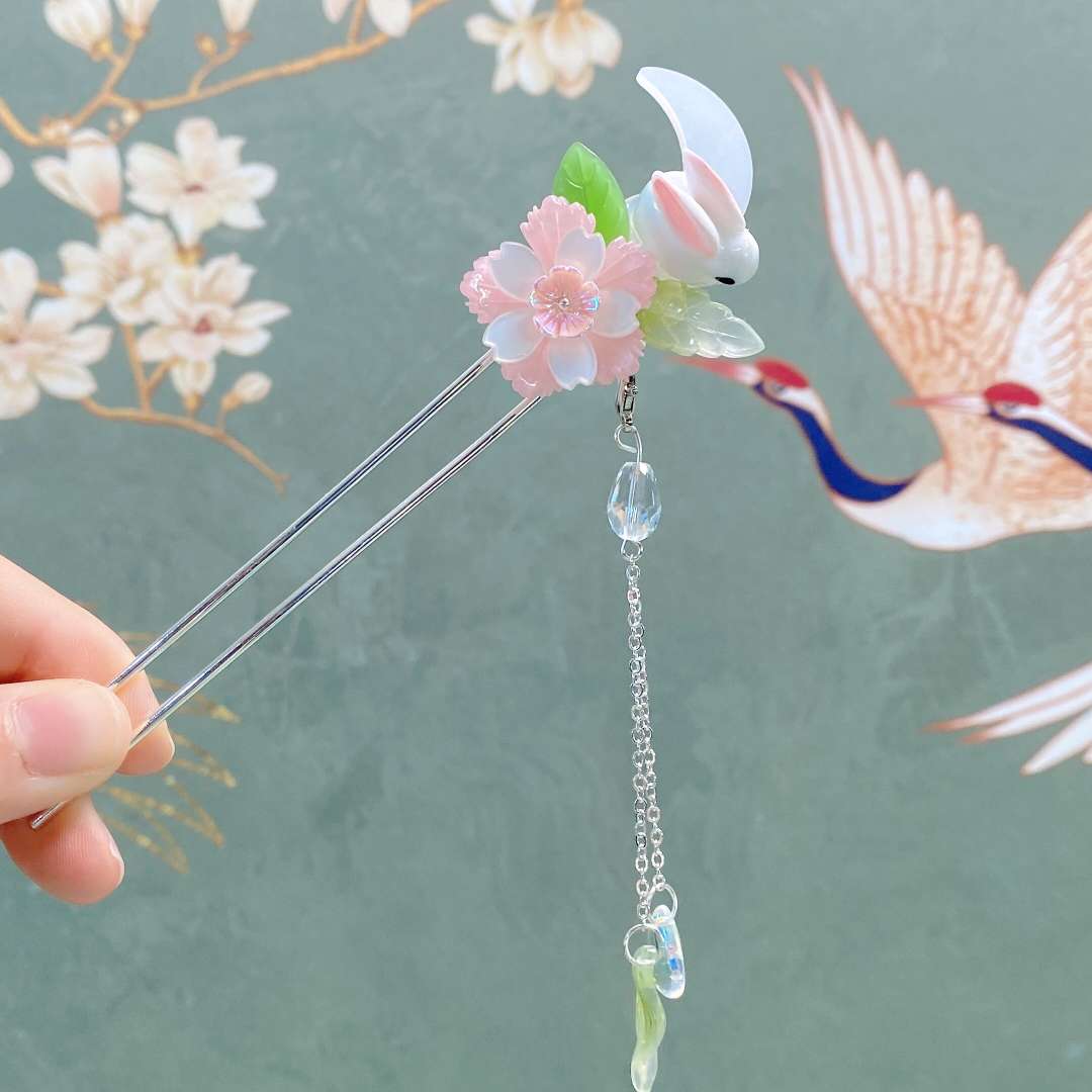 Children's ancient-style Hanfu hairpins, stepping tassel princess hairpins and hair accessories, 2023 new style girls' ancient-style headwear hairpins detail image 3
