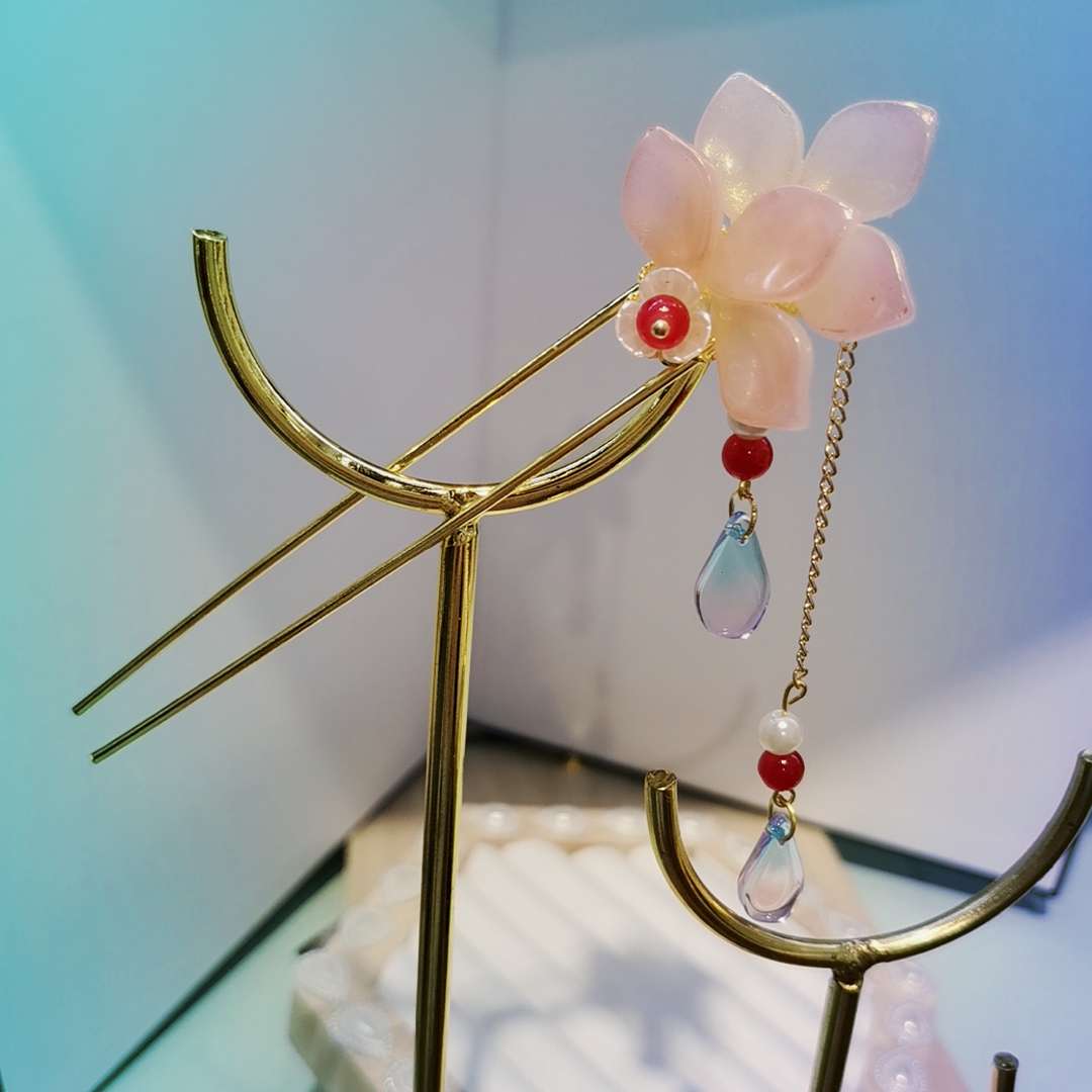 Children's ancient-style Hanfu hairpins, stepping tassel princess hairpins and hair accessories, 2023 new style girls' ancient-style headwear hairpins detail image 16