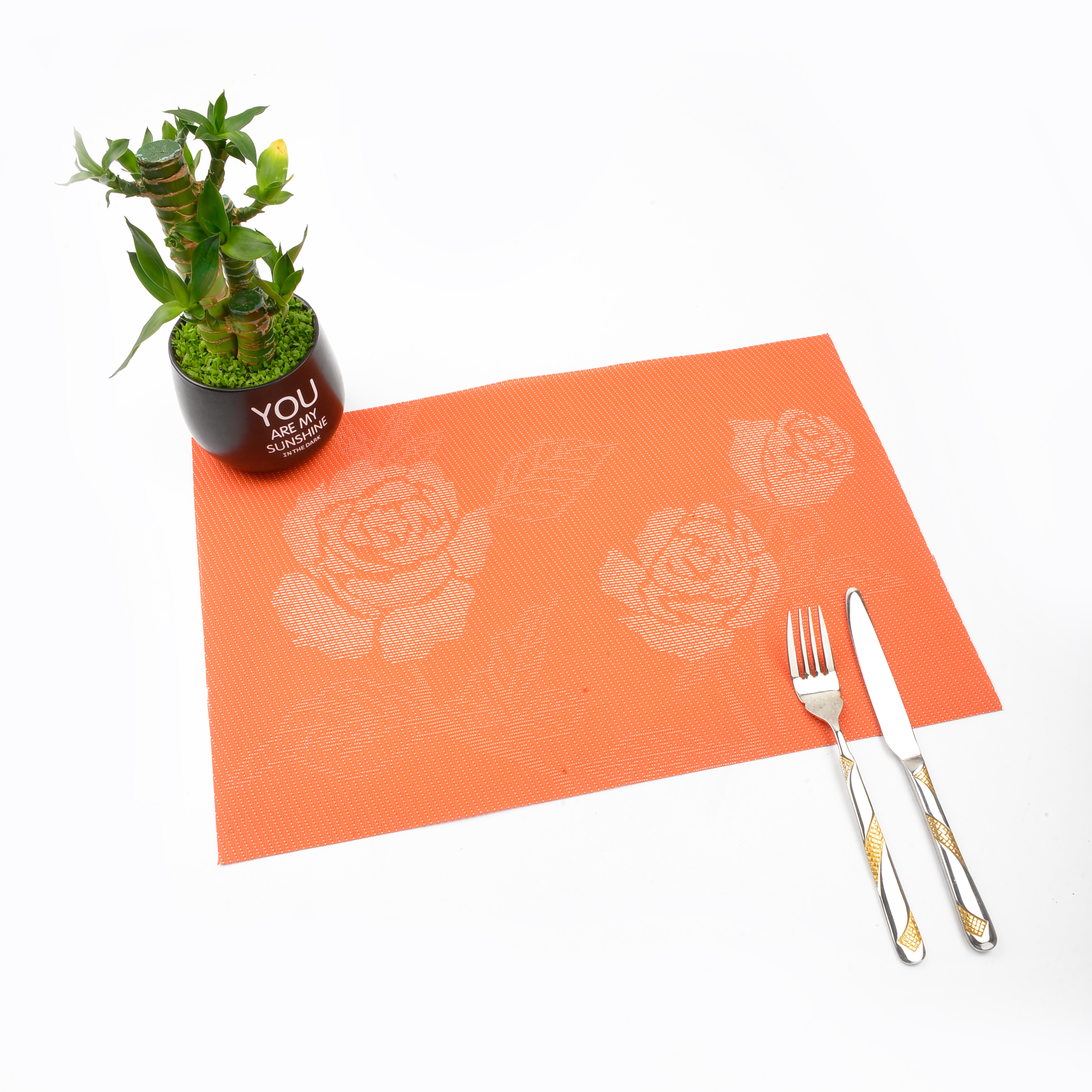 餐垫PVC蔷薇防水防油隔热垫餐桌垫酒店餐厅咖啡厅西餐垫