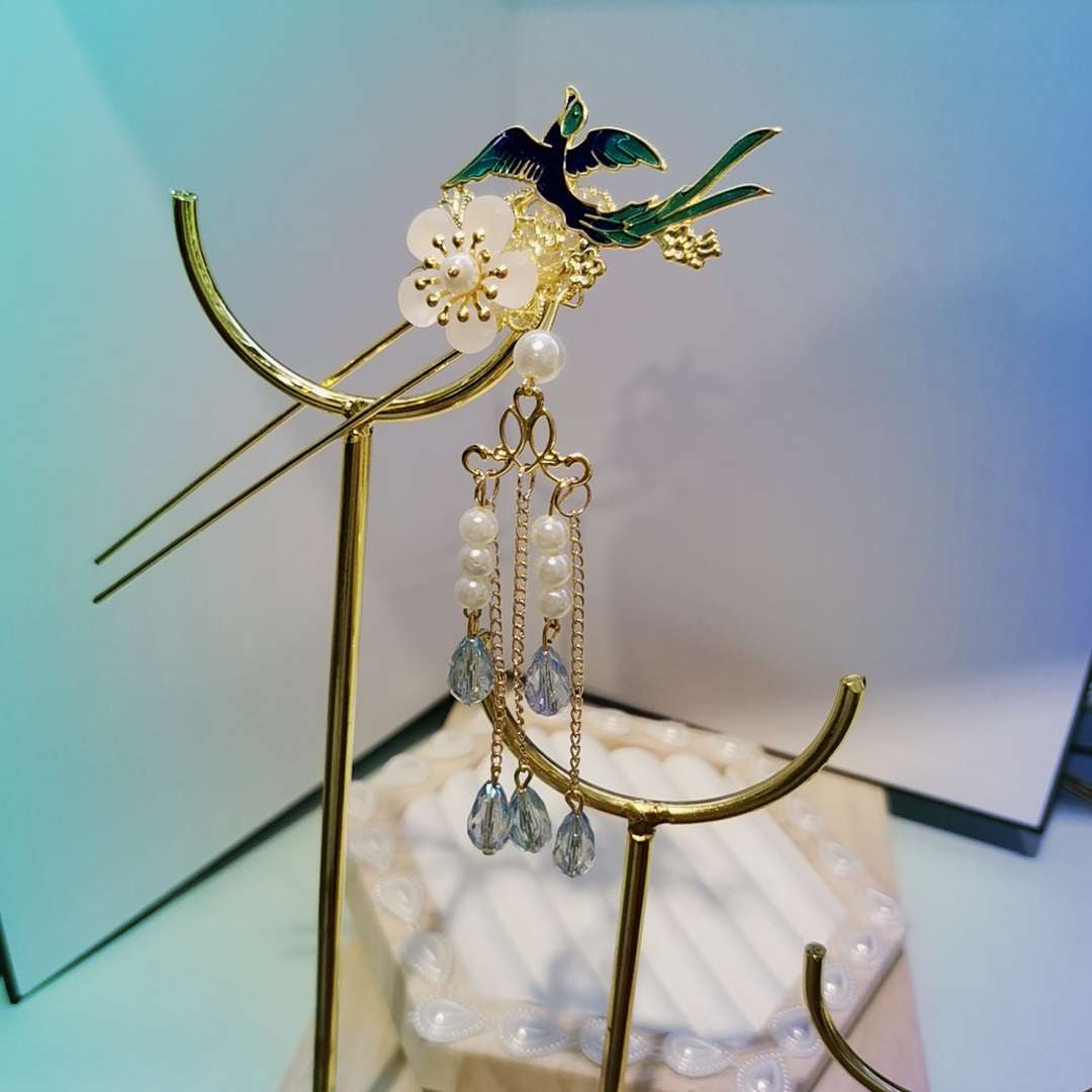 Children's ancient-style Hanfu hairpins, stepping tassel princess hairpins and hair accessories, 2023 new style girls' ancient-style headwear hairpins detail image 20