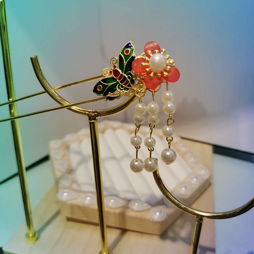 Children's ancient-style Hanfu hairpins, stepping tassel princess hairpins and hair accessories, 2023 new style girls' ancient-style headwear hairpins detail image 19