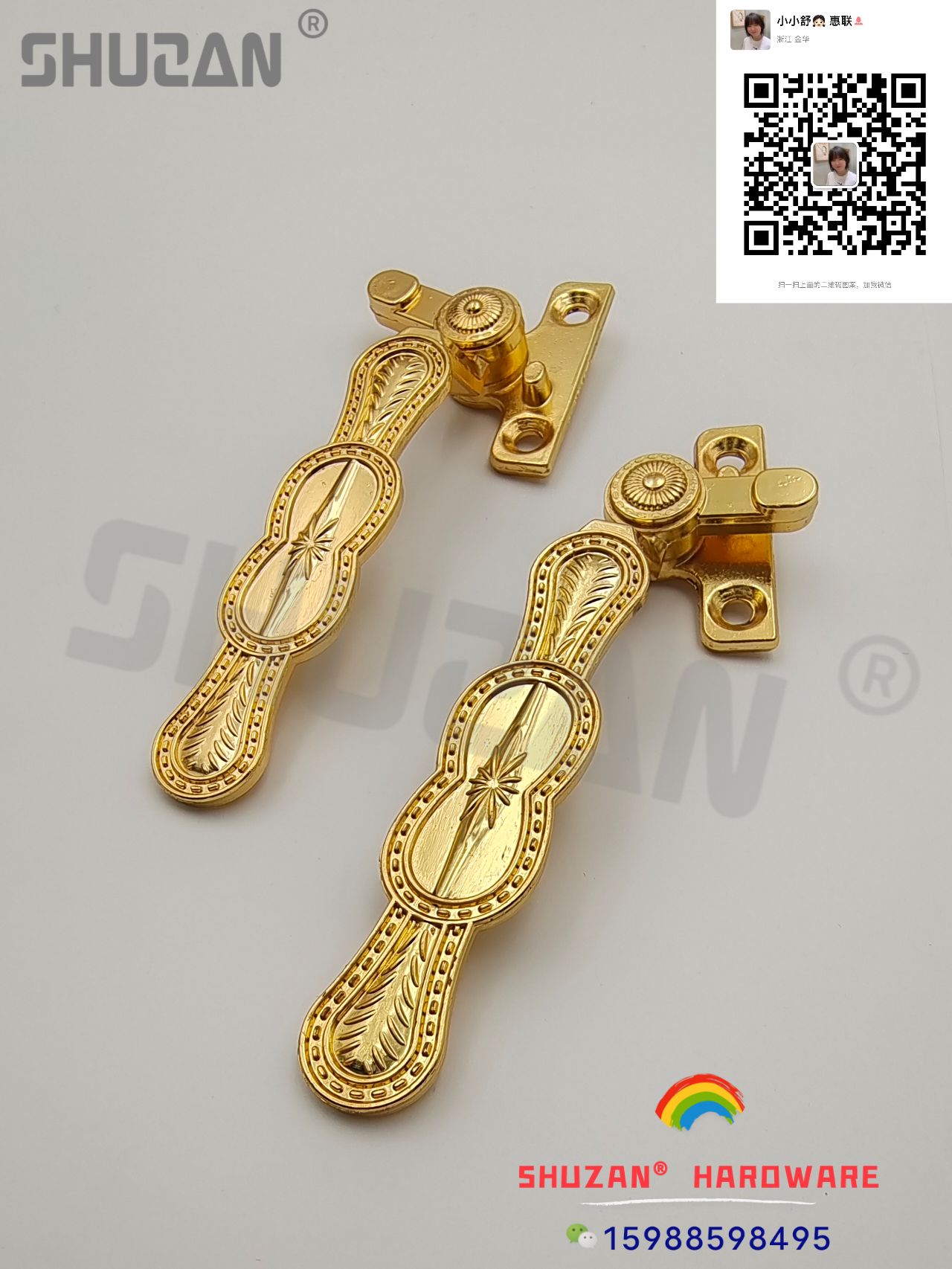 High-quality golden window handles for door and window accessories Specification image