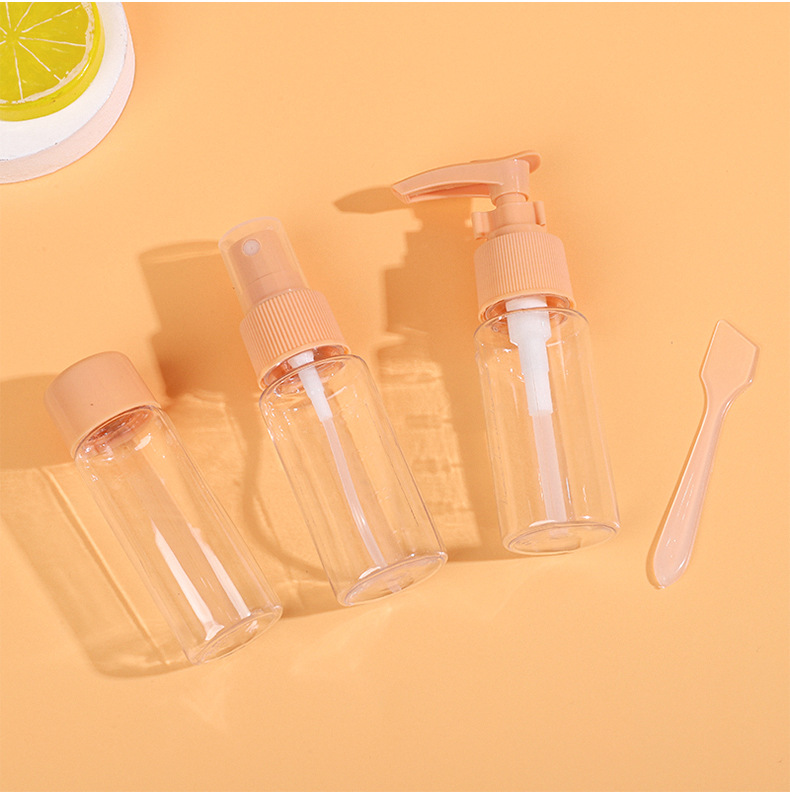 Portable travel bottle 7-piece set of hair care set, skin care sample bottle, round cap bottle detail image 7