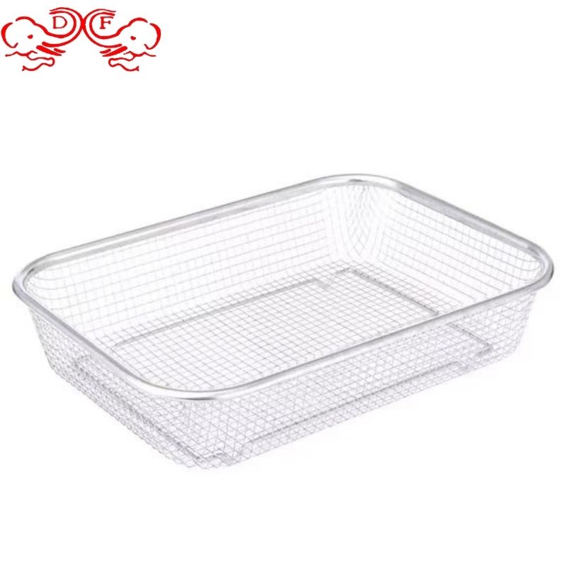 DF99457 不锈钢水果篮沥水篮长方形网篮厨房洗菜篮子 不锈钢网篮 DF Trading house