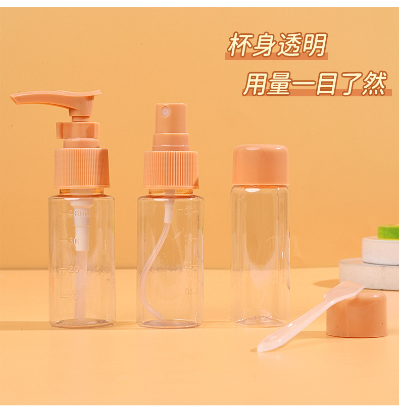Portable travel bottle 7-piece set of hair care set, skin care sample bottle, round cap bottle detail image 6