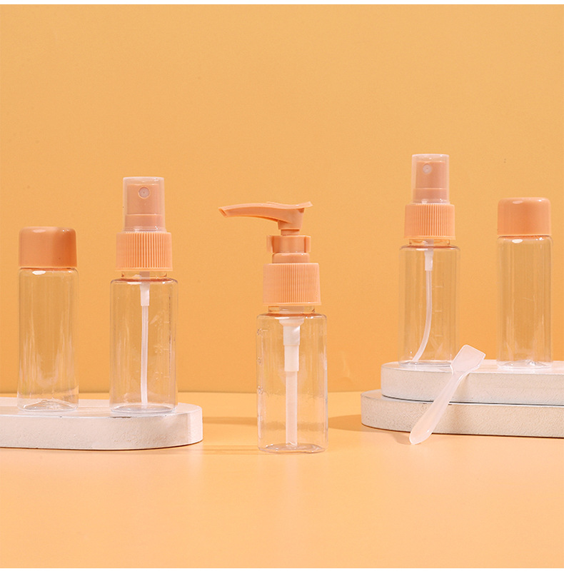 Portable travel bottle 7-piece set of hair care set, skin care sample bottle, round cap bottle detail image 10
