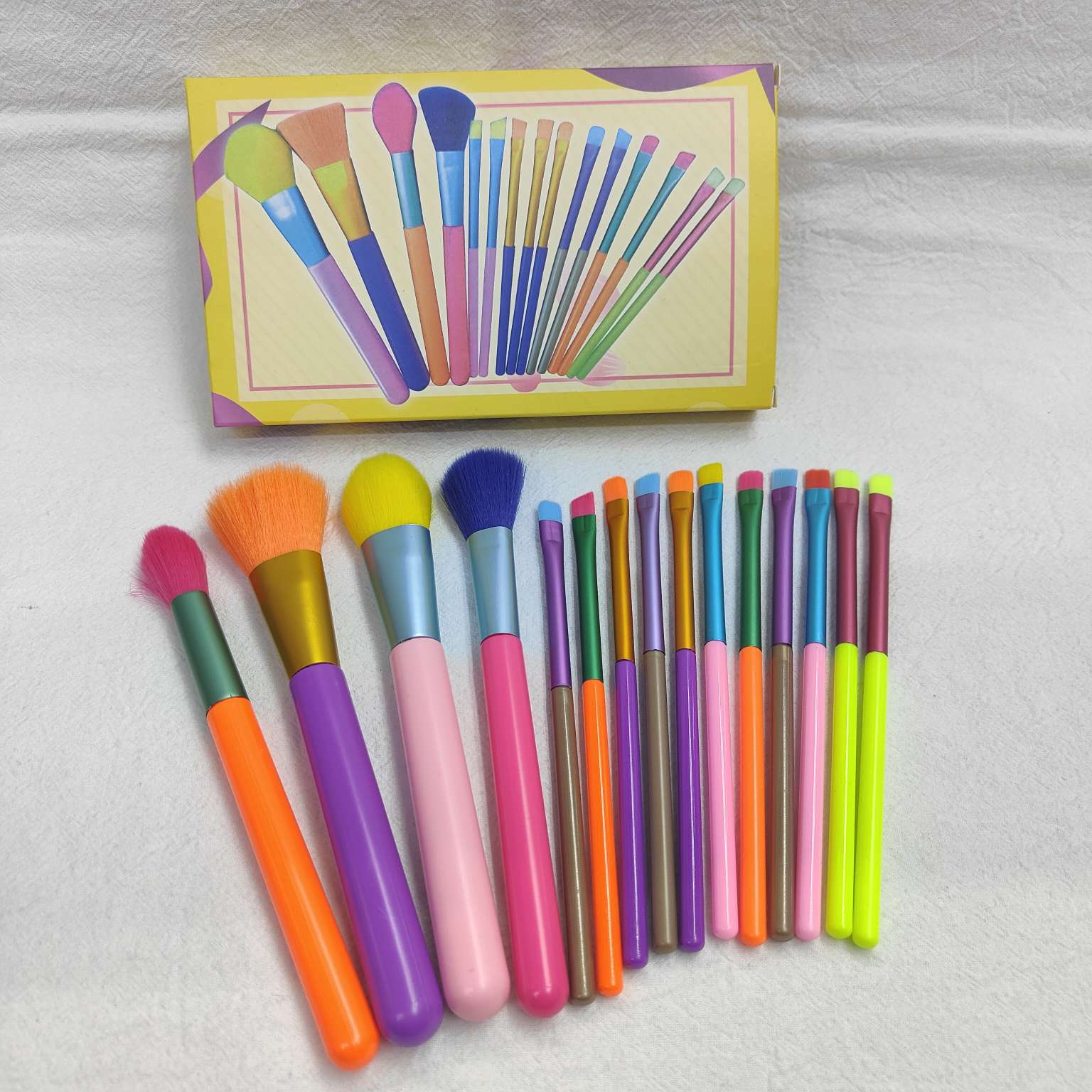 5201#彩色15支套刷腮红刷眼影刷斜头刷化妆刷26414仙得丽化妆工具