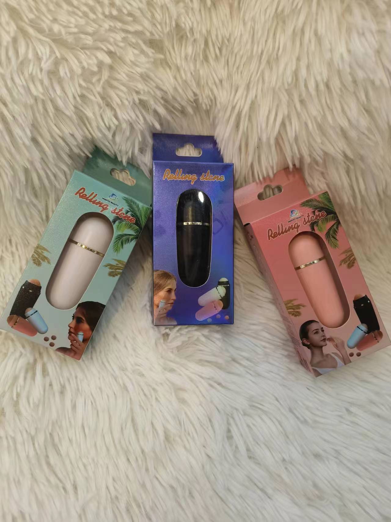 Cross-border new product Rolling Stone Ball Volcanic Stone oil-absorbing ball Massage stick Facial oil-removing ball Item Picture