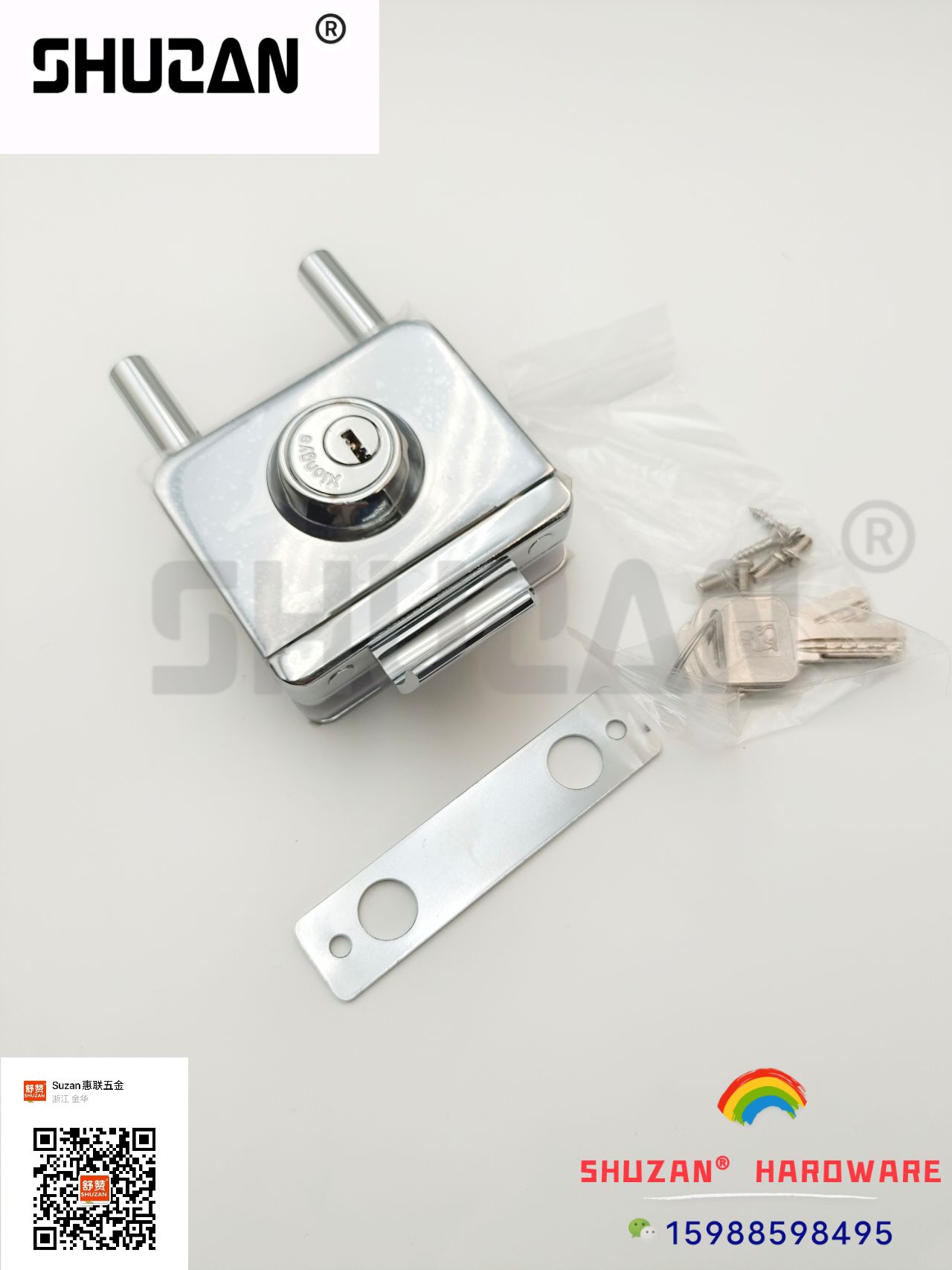 Shuzan Factory direct sales of stainless steel reinforced door lock cores, lock accessories, office glass door locks, customizable lock buckles, secure anti-theft door locks Specification image