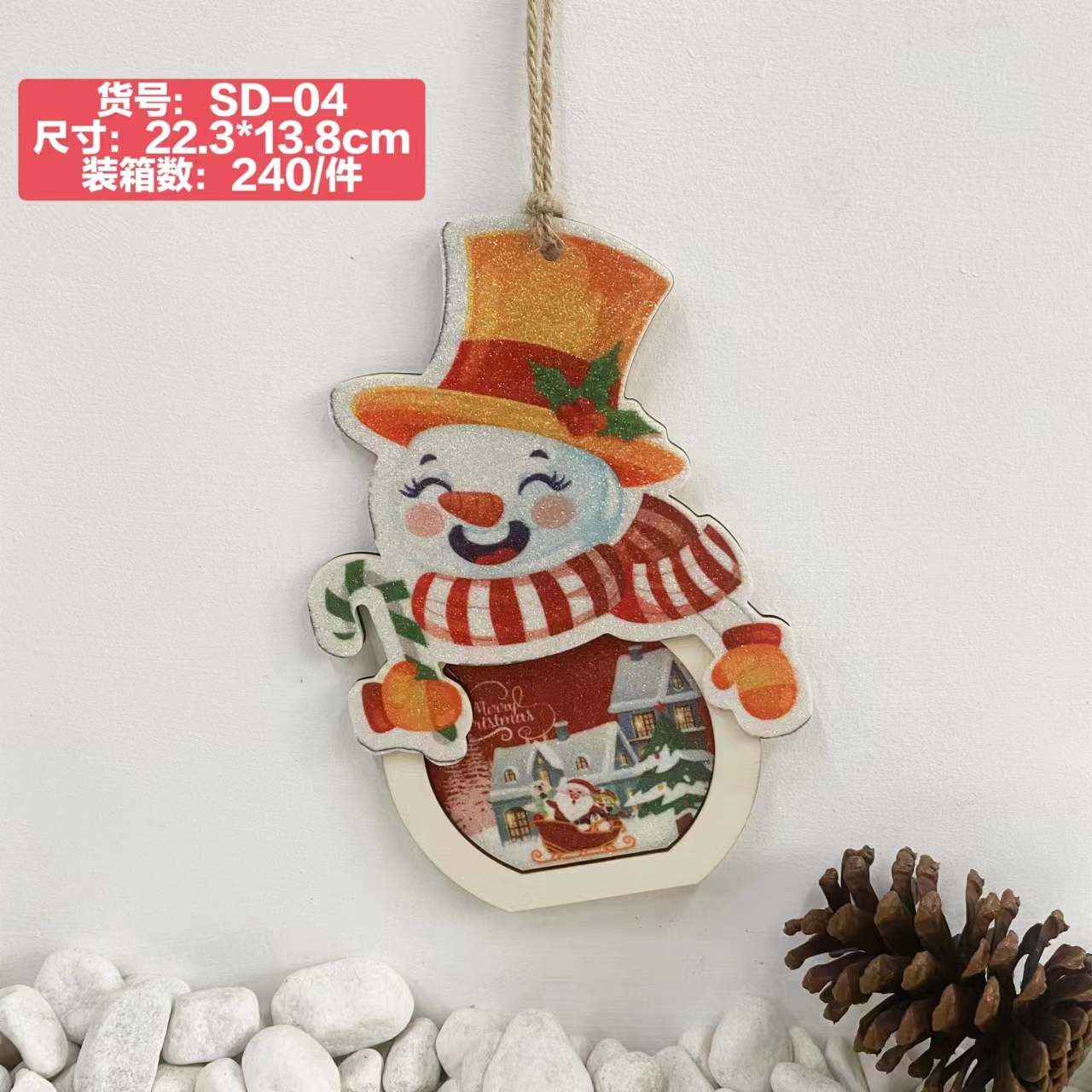 Cross-border new Christmas decorations, wooden handicrafts, home decoration, door and wall hangers, Santa Claus Item Picture