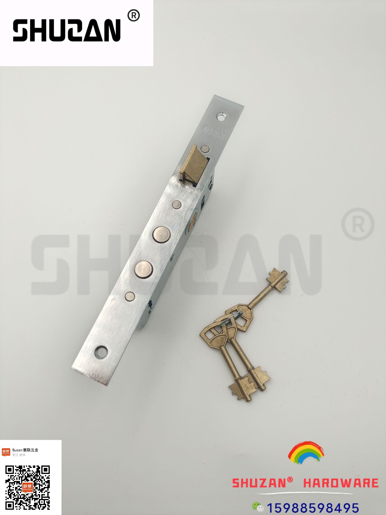 Shuzan anti-theft door lock Accessories: Stainless Steel reinforced door lock core, door handle, lock buckle, fastening hydraulic hinge set Specification image