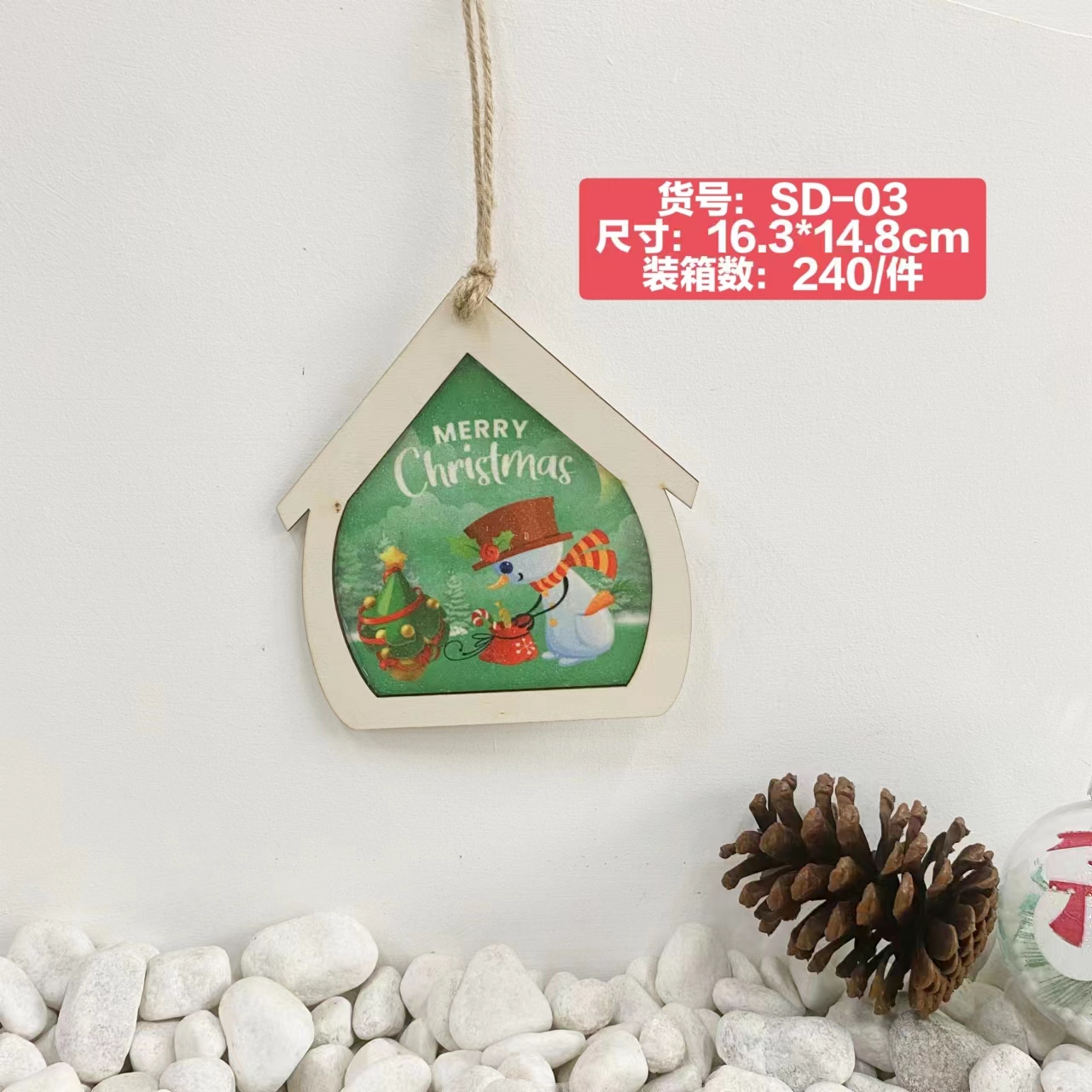 Cross-border new Christmas decorations, wooden handicrafts, home decoration, door and wall hangers, Santa Claus Specification image