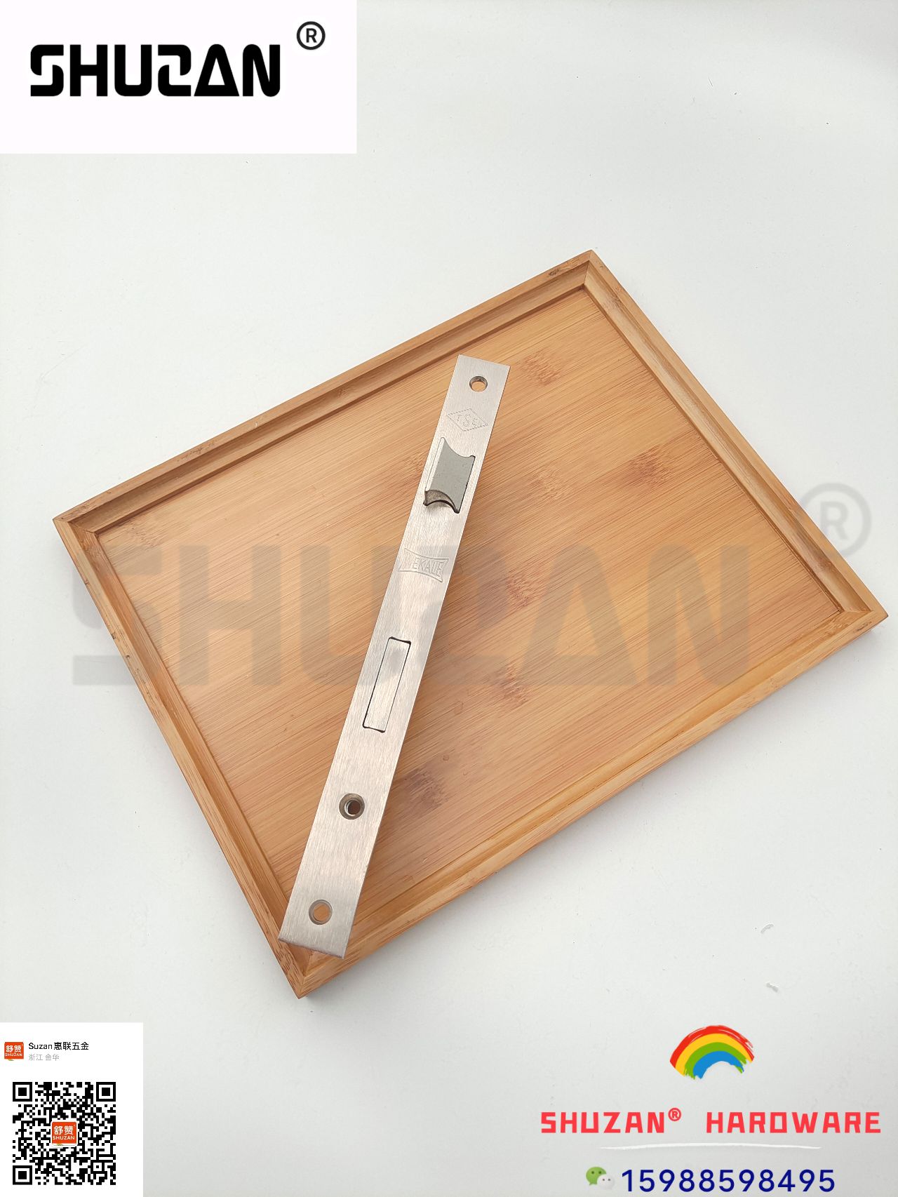 Shuzan wooden door lock tongue accessories, anti-theft door stainless steel reinforced door lock core, door handle, lock buckle fastening set Specification image