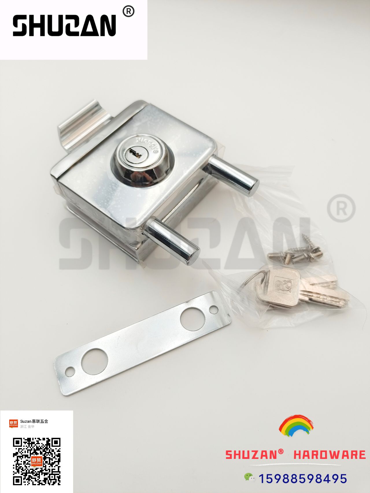Shuzan Factory direct sales of stainless steel reinforced door lock cores, lock accessories, office glass door locks, customizable lock buckles, secure anti-theft door locks details Picture