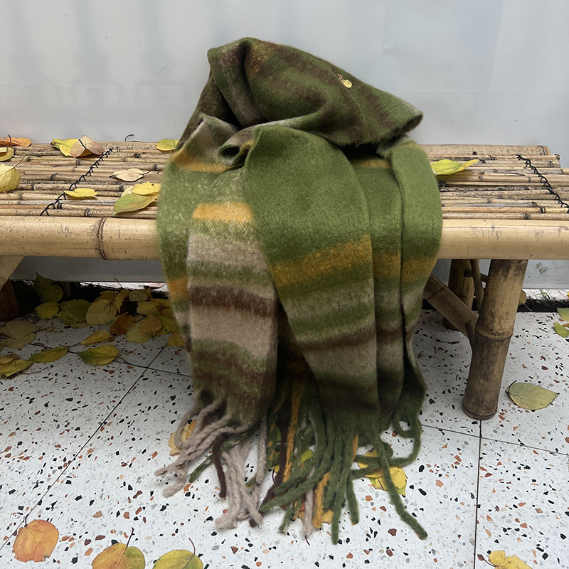 Fringe Detailing on Plaid Scarf