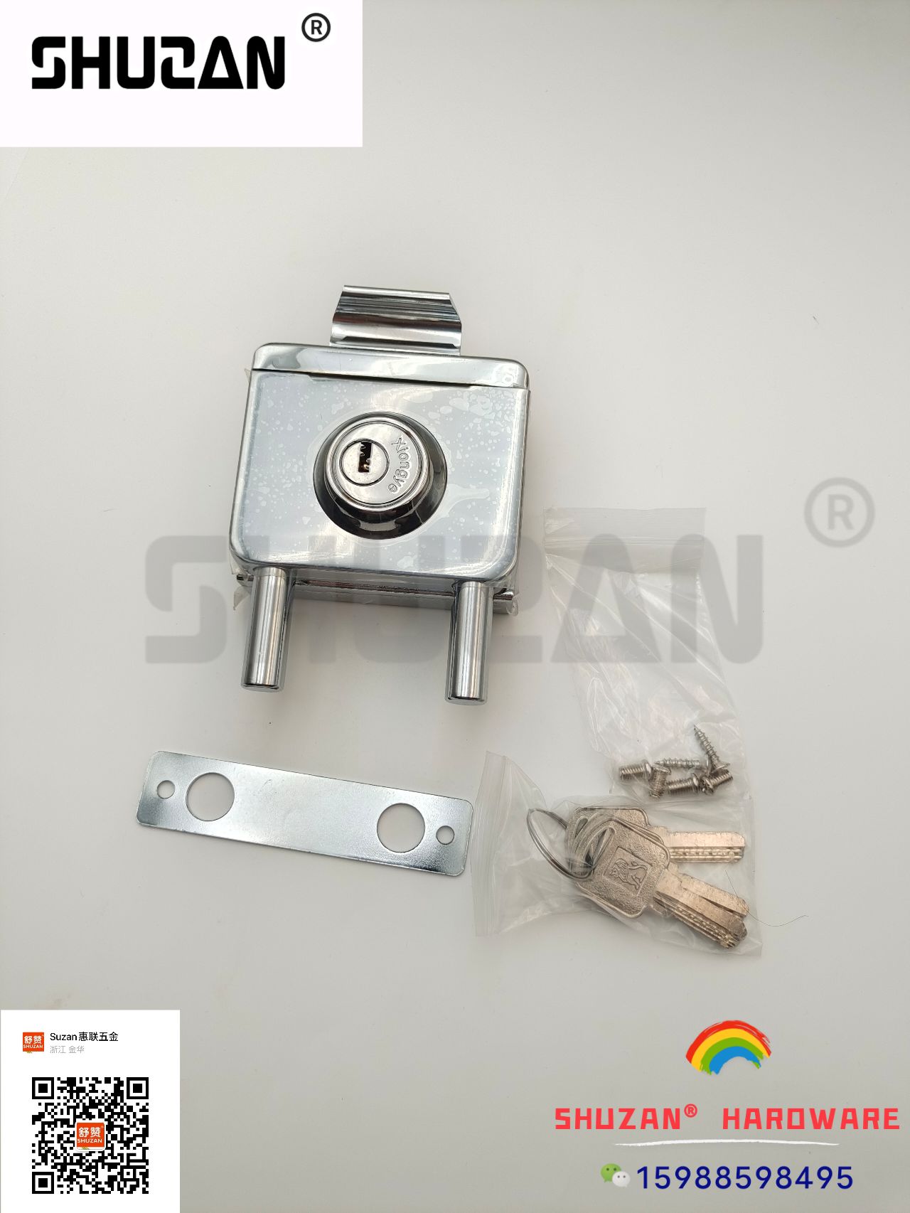 Shuzan Factory direct sales of stainless steel reinforced door lock cores, lock accessories, office glass door locks, customizable lock buckles, secure anti-theft door locks Item Picture