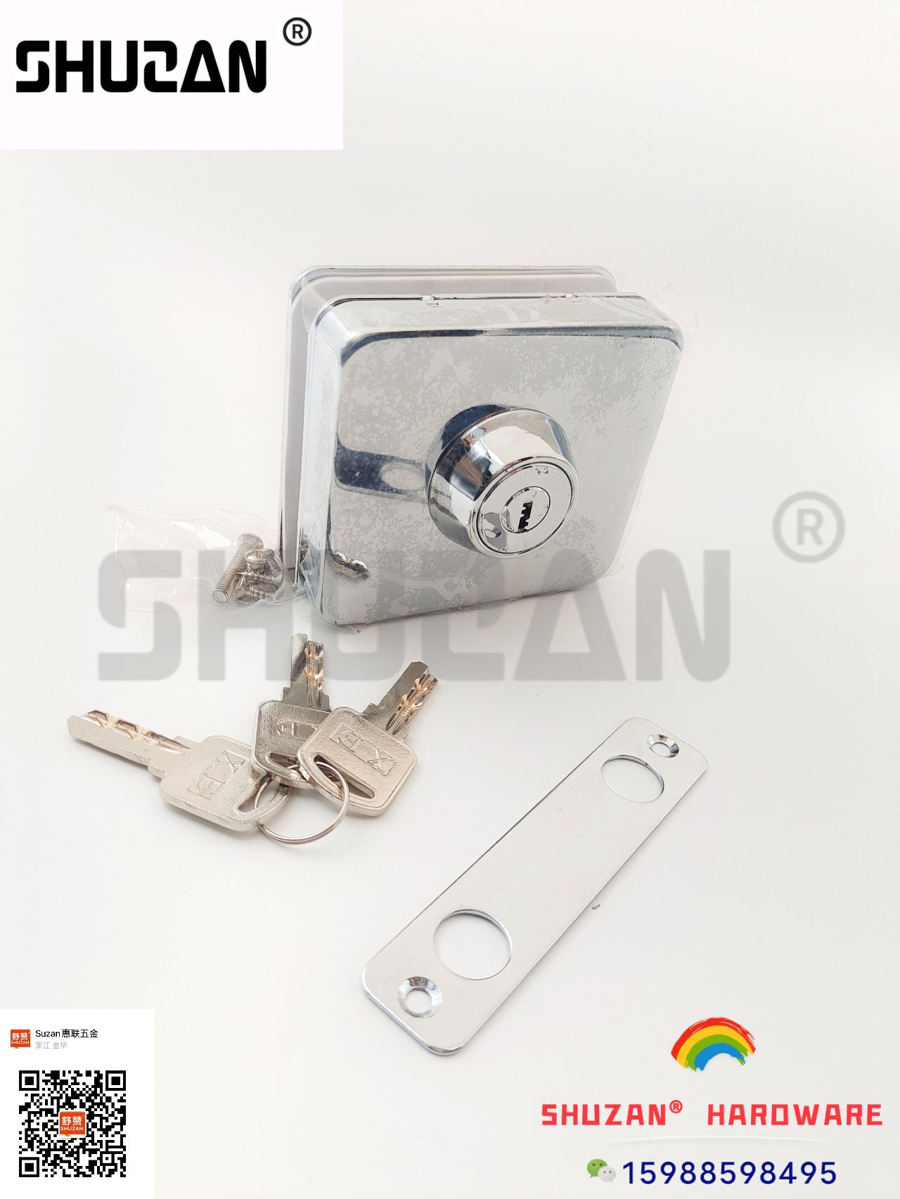 Shuzan acero inoxidable reforzado cerradura de puerta cerradura de núcleo accesorios de cerradura de puerta de vidrio de oficina cerradura de cierre hidráulico bisagra cerradura de puerta antirrobo