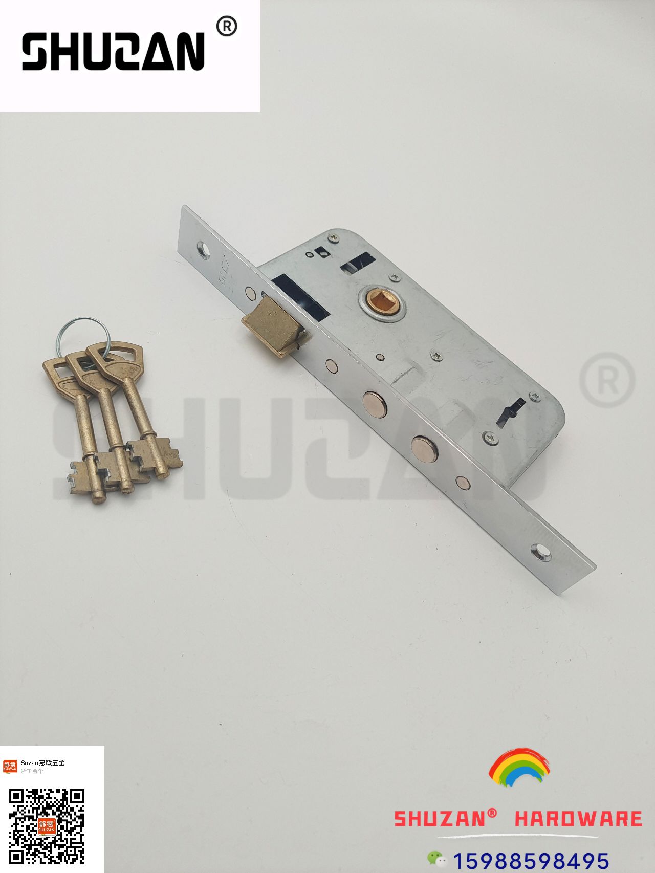 Shuzan anti-theft door lock Accessories: Stainless Steel reinforced door lock core, door handle, lock buckle, fastening hydraulic hinge set Item Picture