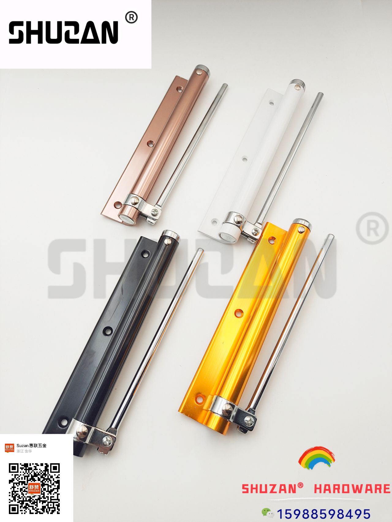 舒赞 厂家直销 简易闭门器自动关门器暗藏式缓冲隐形打孔闭合器家用