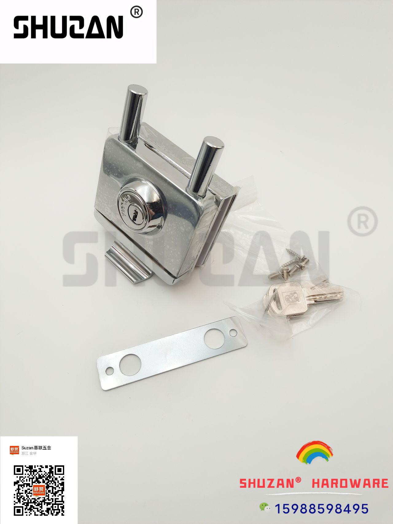 Shuzan Factory direct sales of stainless steel reinforced door lock cores, lock accessories, office glass door locks, customizable lock buckles, secure anti-theft door locks